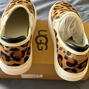UGG Leopard Print Slip-On Sneakers in Tan and Black new in box